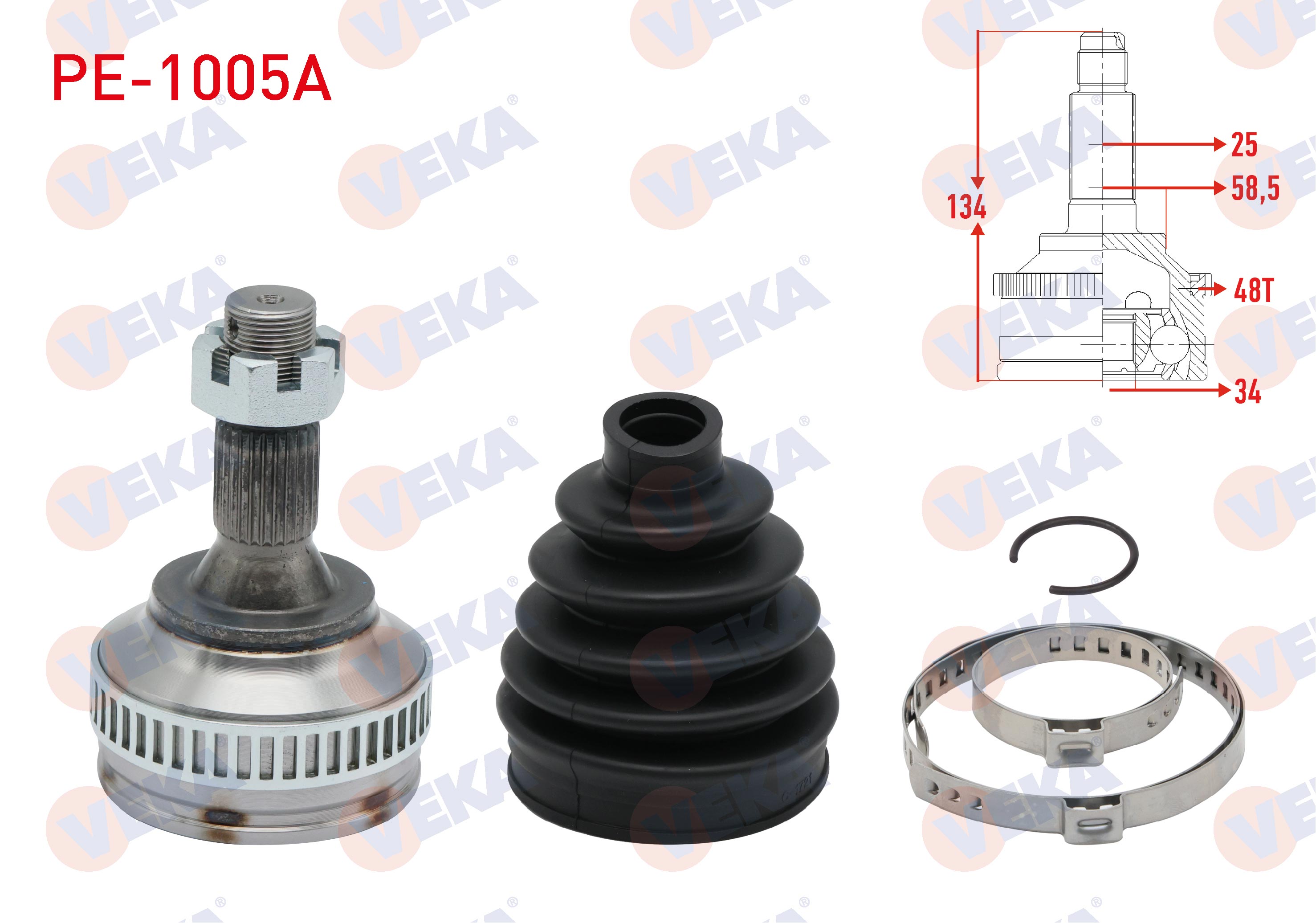 PEUGEOT PARTNER 1.6 HDI ABSLI 48 DIS 25X34X58,5 UZUNLUK 134 mm 2008-