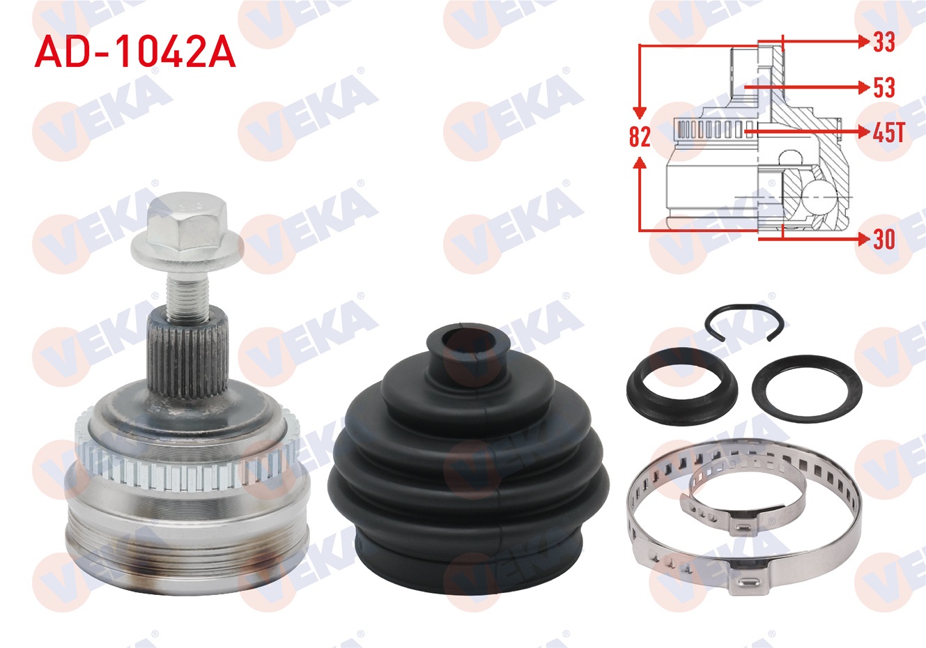AUDI 80 1.6 ABSLI 45 DIS 33X30X53 UZUNLUK 82mm 1986-1996