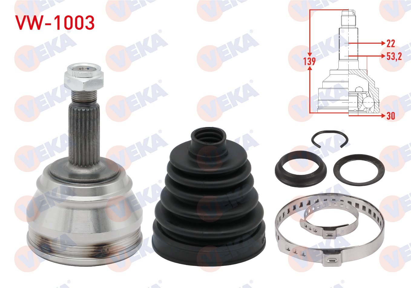VOLKSWAGEN GOLF III (1H1) 1.6 DIS 22X30X51 UZUNLUK 139,5 mm 1991-1999
