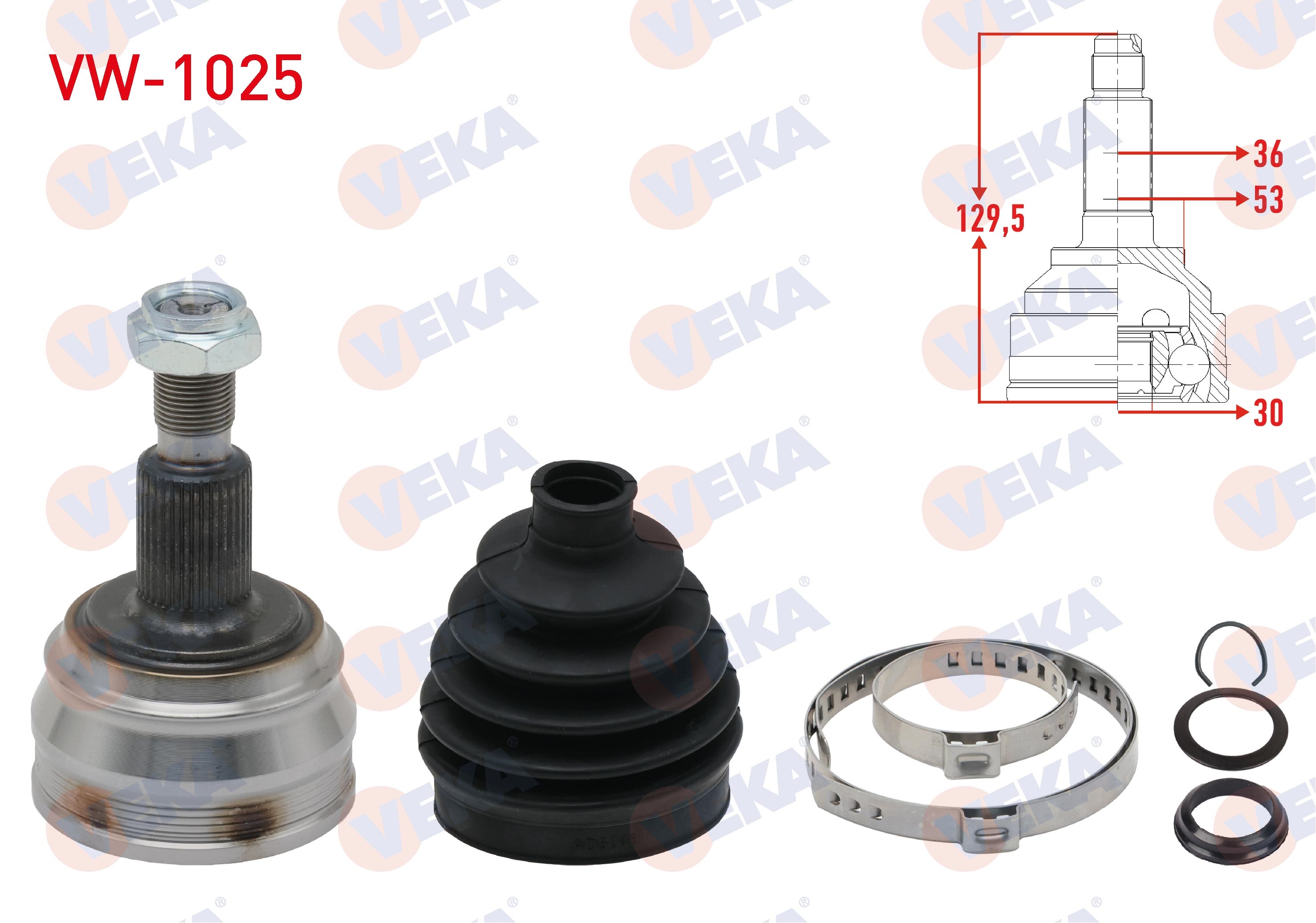 VOLKSWAGEN GOLF IV (1J1) 1.6i 36X30X53 UZUNLUK 129 mm 1997-2005