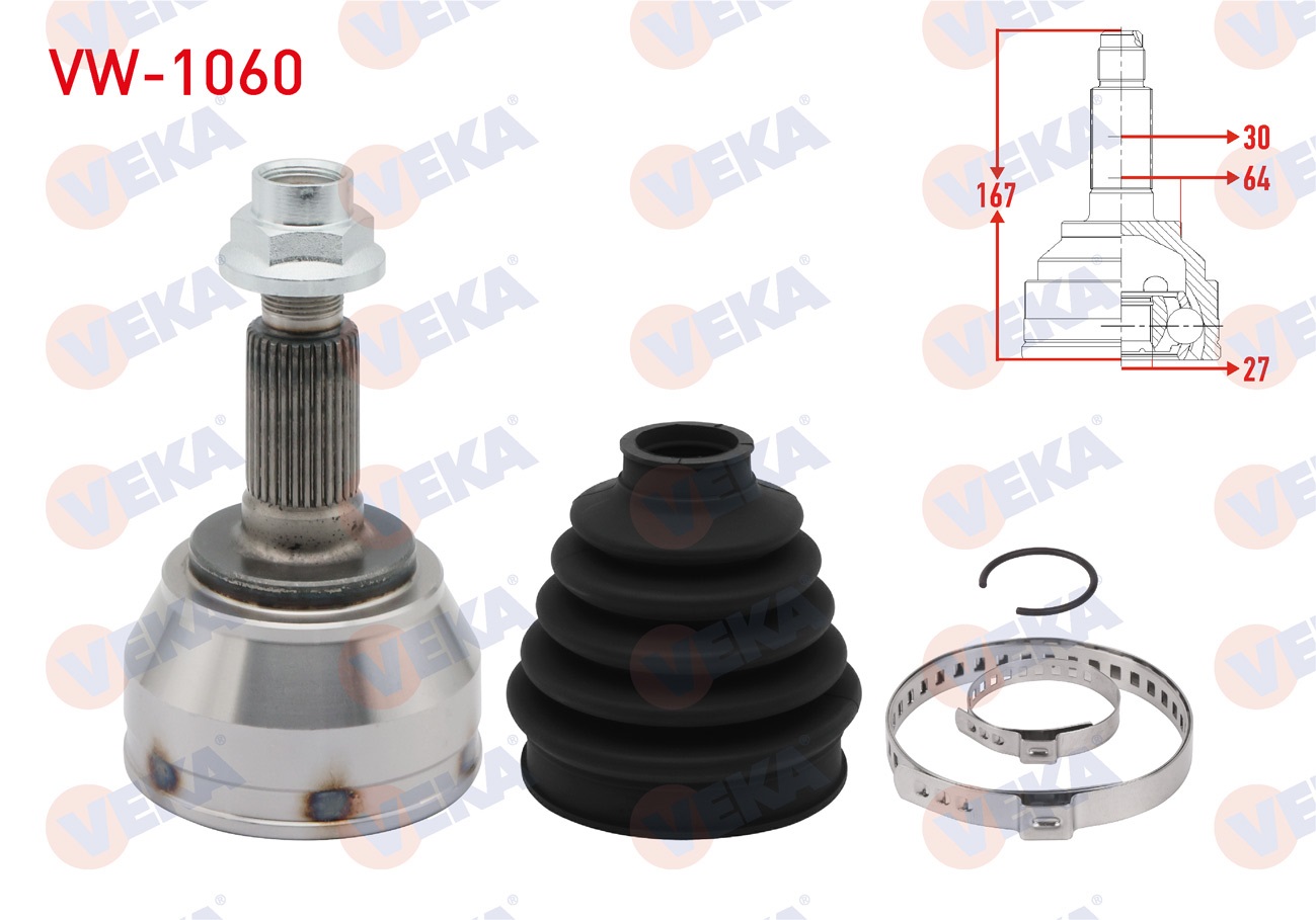 VOLKSWAGEN TOUAREG (7LA,7L6,7L7) 3.0 V6 TDI 30X27X64 UZUNLUK 167mm 2002-2010