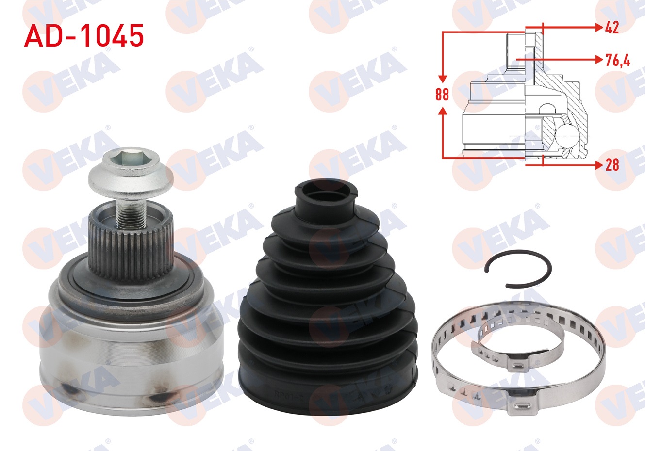 AUDI A4 (8K2,B8) 2.0 TFSI 42X28X76,40 UZUNLUK 88mm 2007-2015