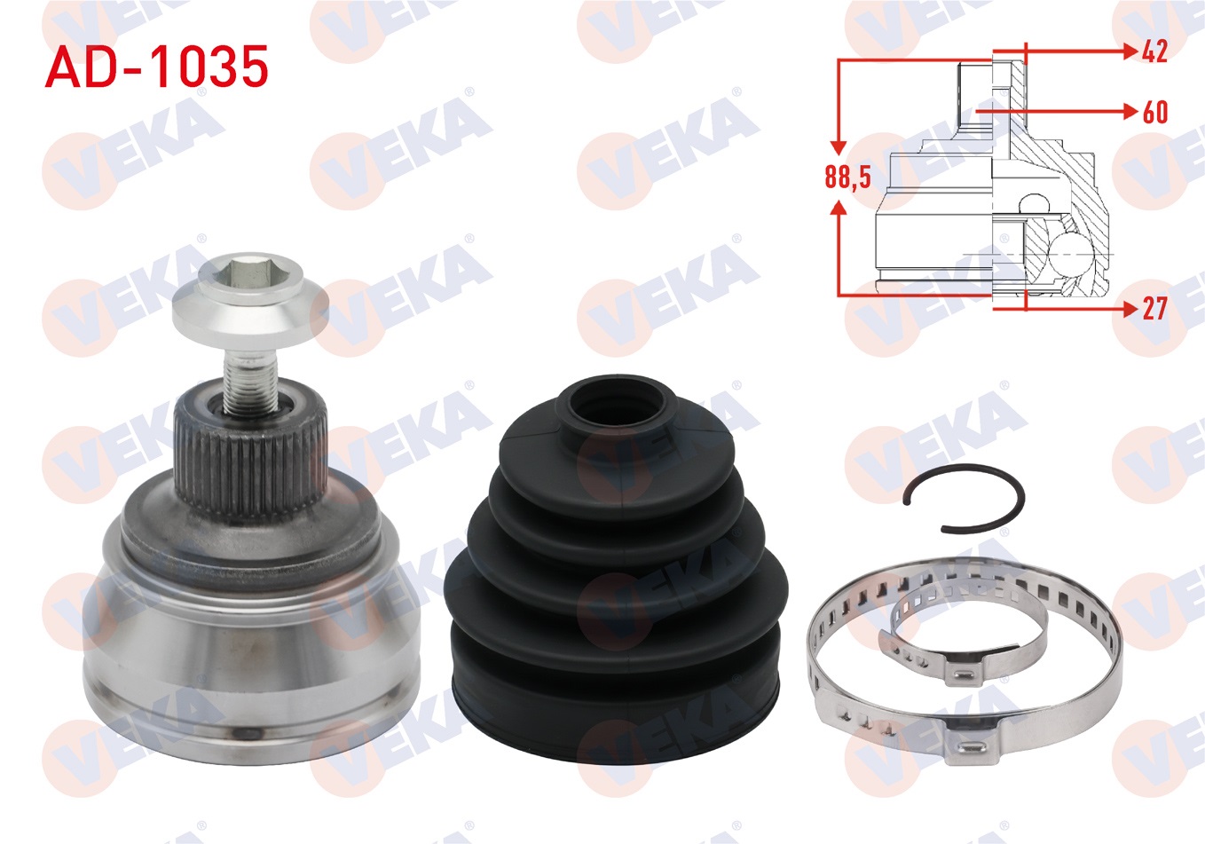 AUDI A4 (8K2,B8) 1.8 TFSI 42X27X60 UZUNLUK 88,5mm 2007-2015