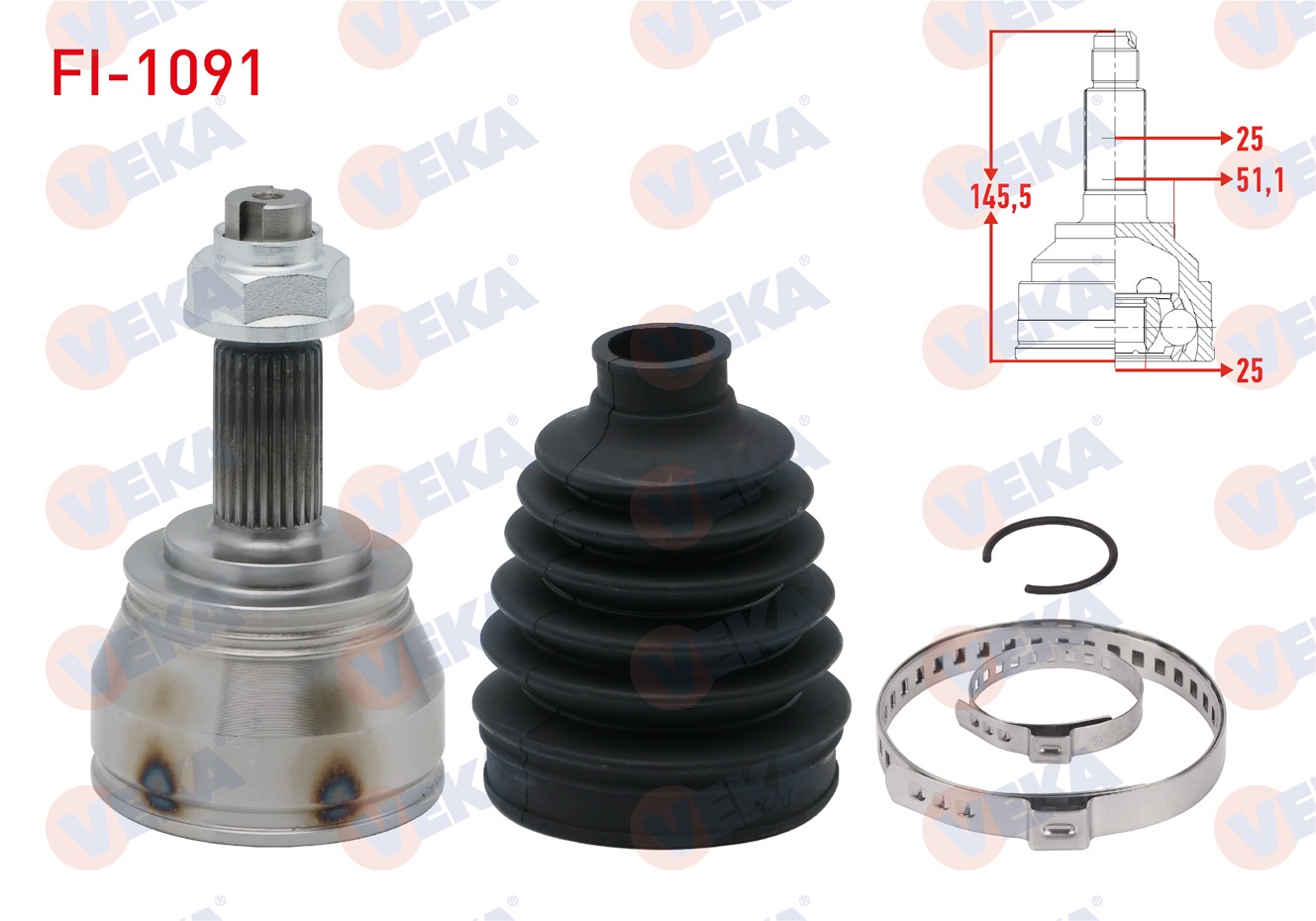 FIAT LINEA (323) 1.3 MJT 90 HP 25X25X51.1 UZUNLUK 145.5mm 2007-
