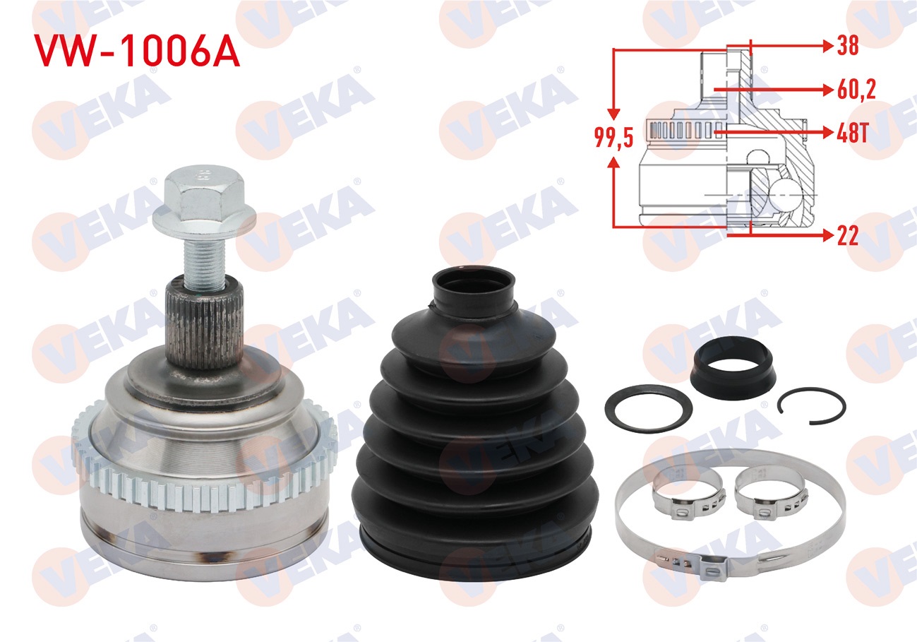 VOLKSWAGEN TRANSPORTER IV (70XB,70XC,7DB,7DW) 2.4 D 38X27X60,2 UZUNLUK 99,5 mm 1990-2003