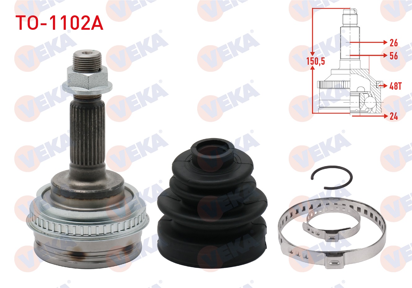 TOYOTA COROLLA (_E9_) 1.6i ABSLI 48 DIS 26X24X56 UZUNLUK 150,6mm 1987-1993