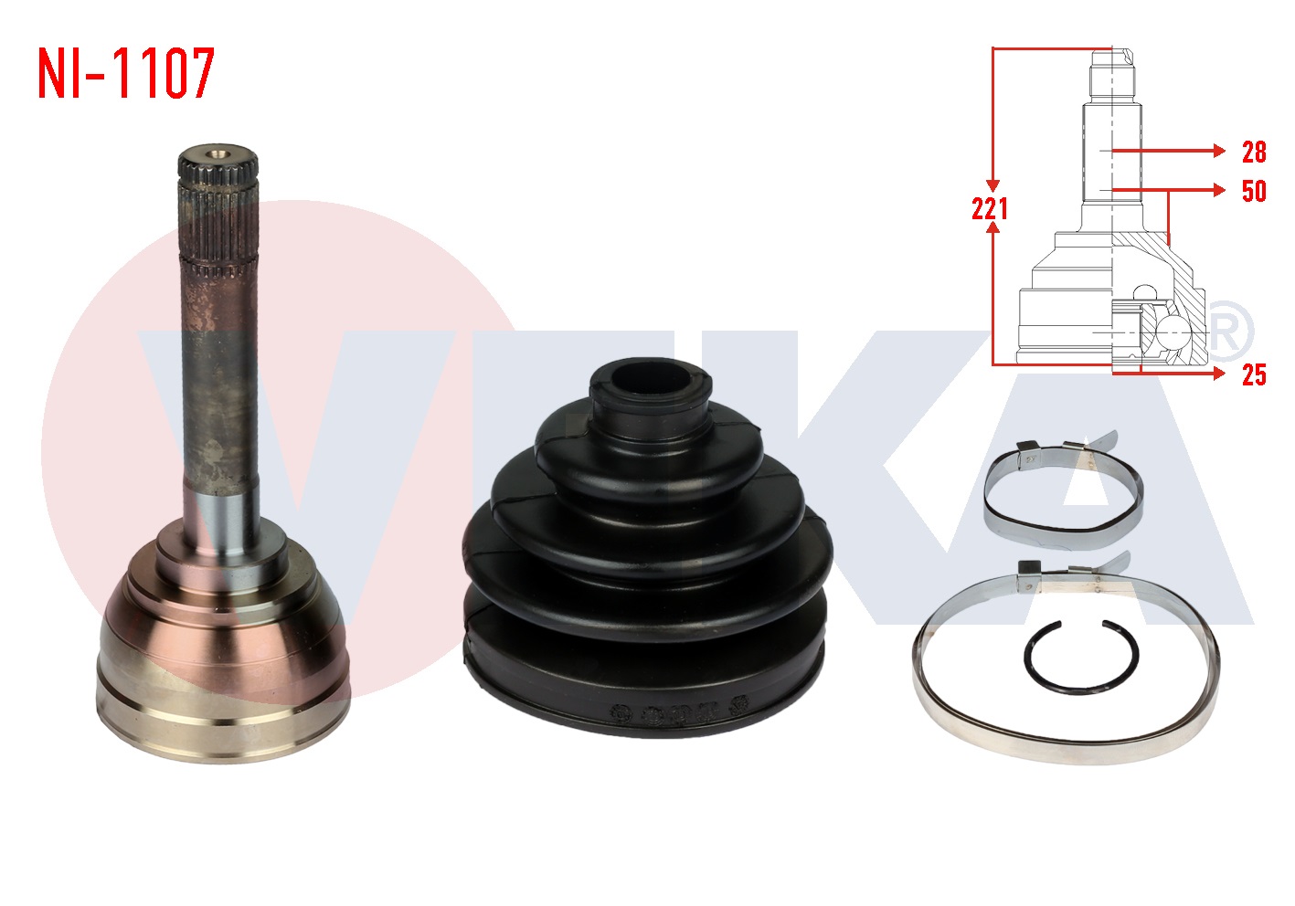 NISSAN PICK UP (D22) 2.5 D 4X2 28X25X50 UZUNLUK 221mm 1998-