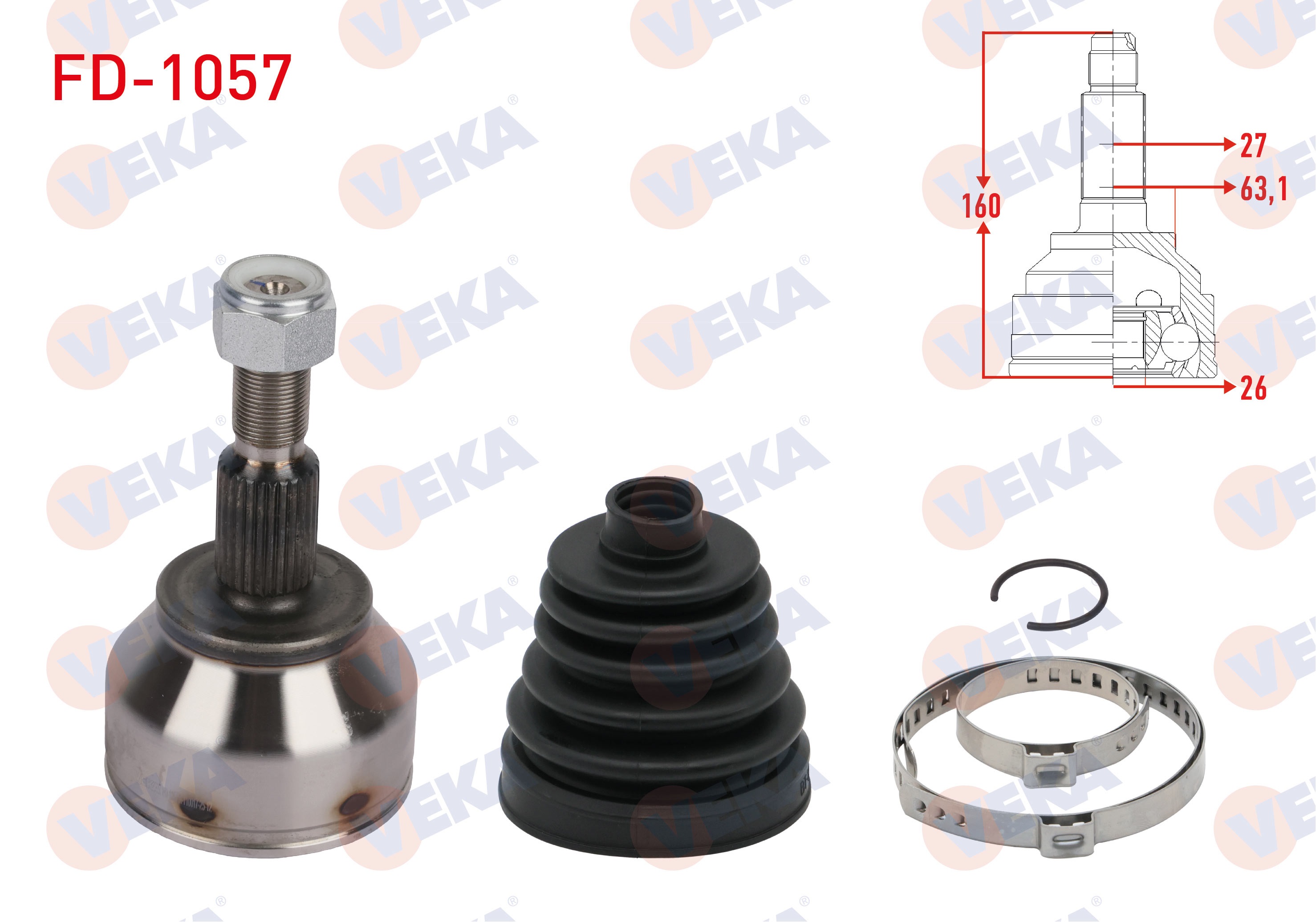 FORD FOCUS III 2.0 TDCI M-T 27X26X63,10 UZUNLUK 160mm 2011-2015