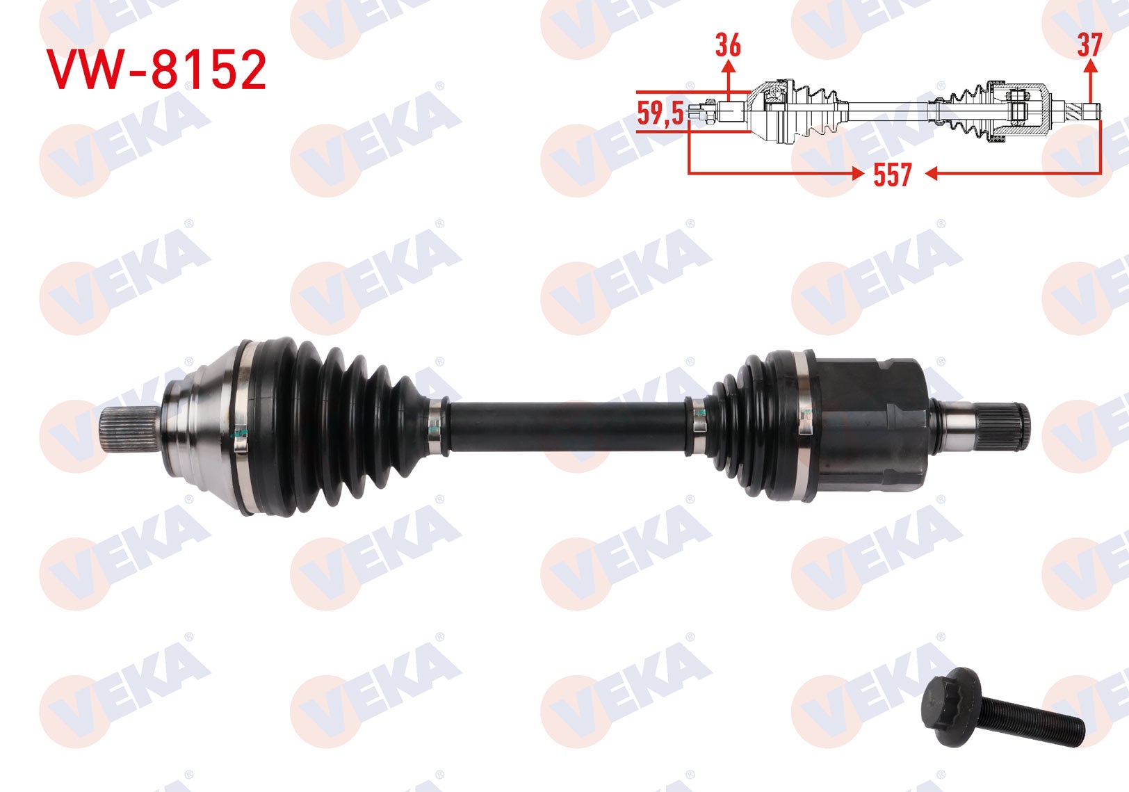 VOLKSWAGEN TIGUAN (5N_) 2.0 TDI 6 VITES A-T 4 MOTION 2007-2016  UZUNLUK 557mm