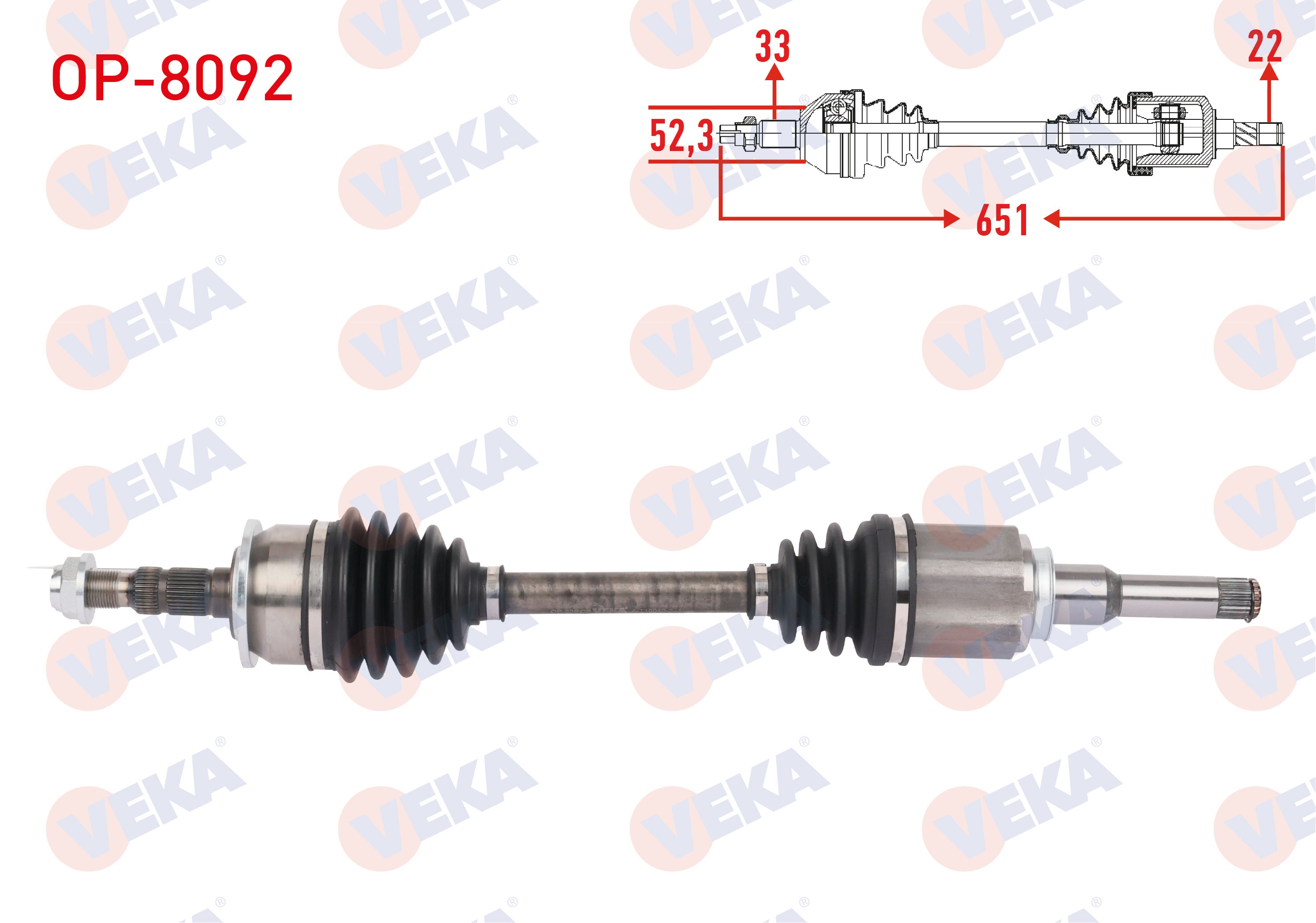 OPEL ASTRA K 1.4 T A-T 2015-2022 KOMPLE AKS ON SOL UZUNLUK 651mm OPEL ASTRA K 1.4 T A-T 2015-2022
