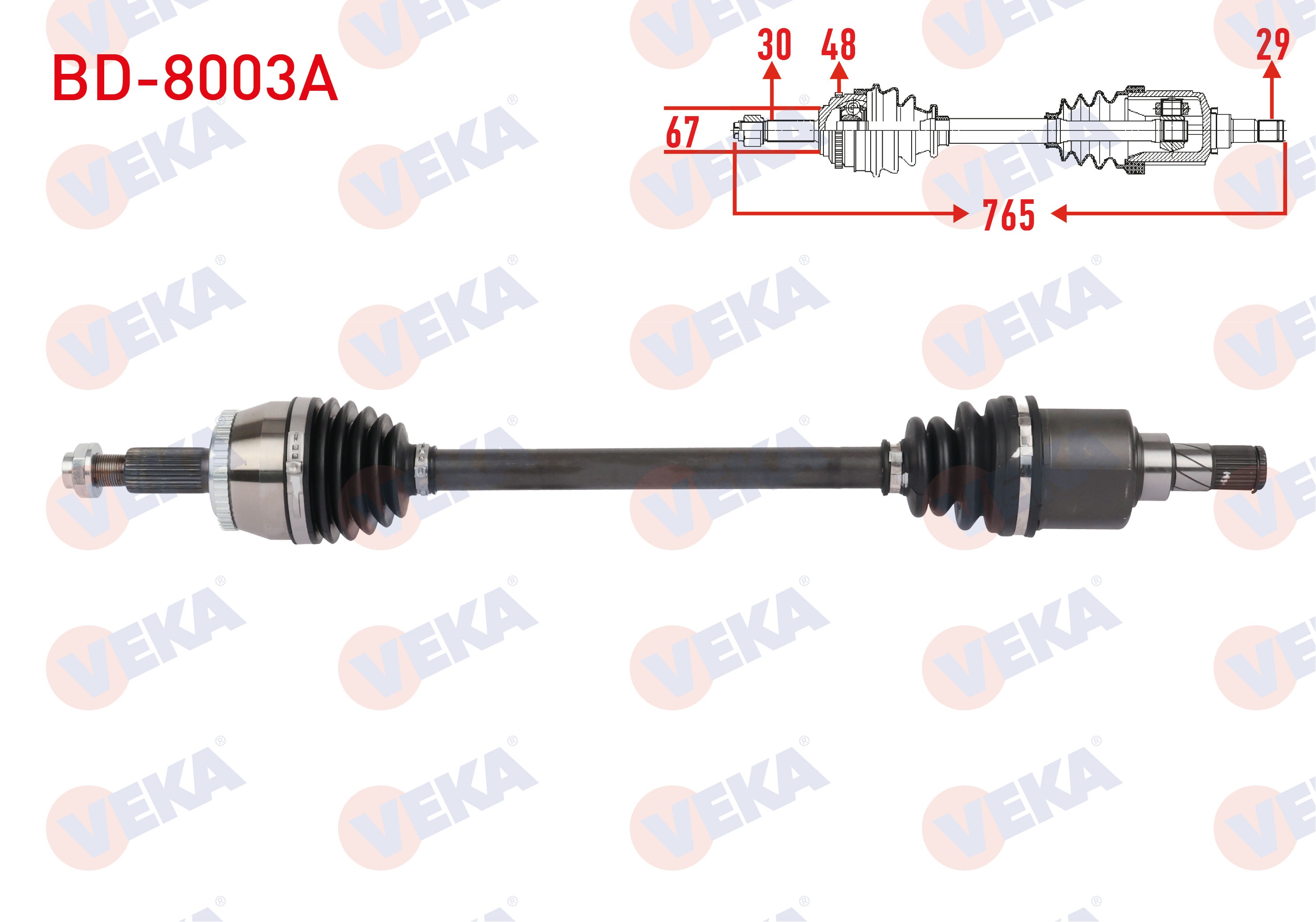 BYD ATTO 3 2021-KOMPLE AKS SAG ON UZUNLUK 847mm ABSLI 48 DIS BYD ATTO 3 2021-