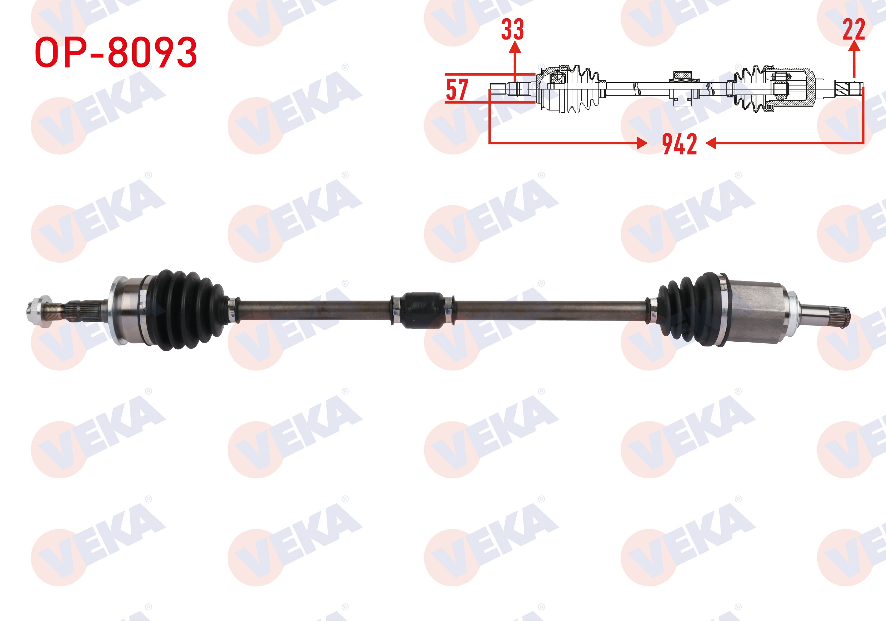 OPEL ASTRA K 1.4 T A-T 2015-2022 KOMPLE AKS ON SAG UZUNLUK 942mm OPEL ASTRA K 1.4 T A-T 2015-2022