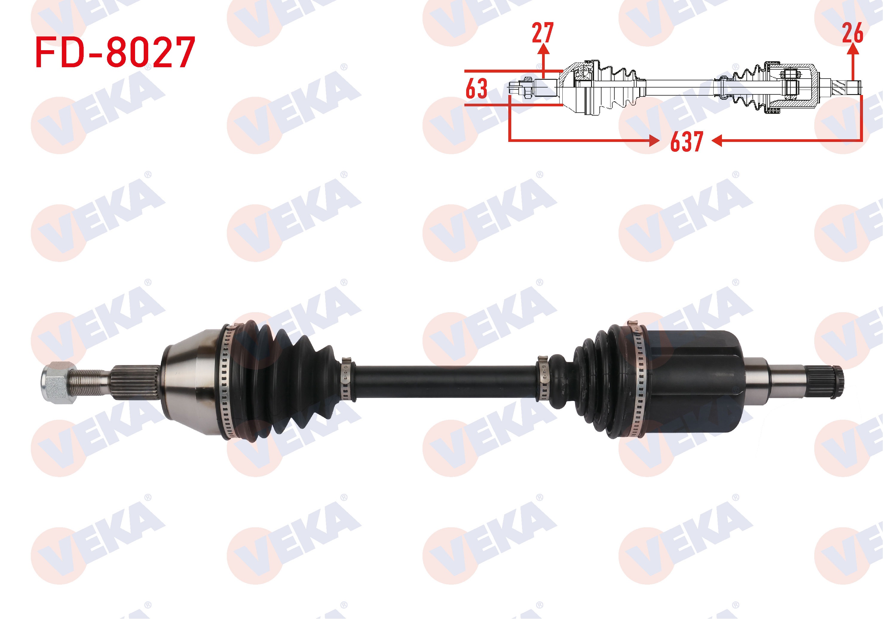 FORD FOCUS III 1.6 TDCI M-T UZUNLUK 637mm 2011-2015 KOMPLE AKS SOL ON FORD FOCUS III 1.6 TDCI M-T UZUNLUK 637mm 2011-2015