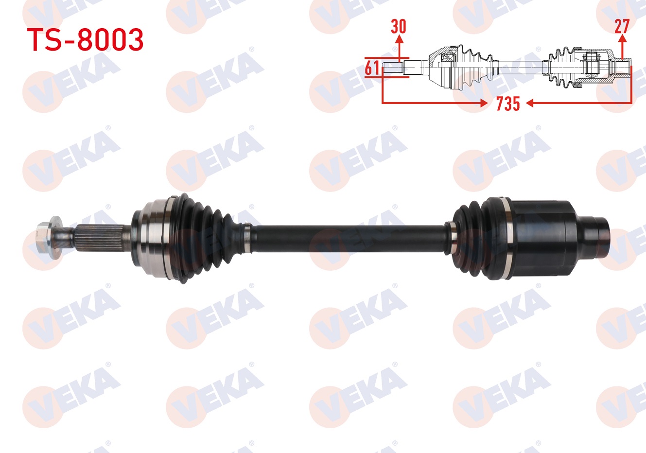 TESLA MODEL X 2012- KOMPLE AKS SAG ON UZUNLUK 735mm TESLA MODEL X 2012-