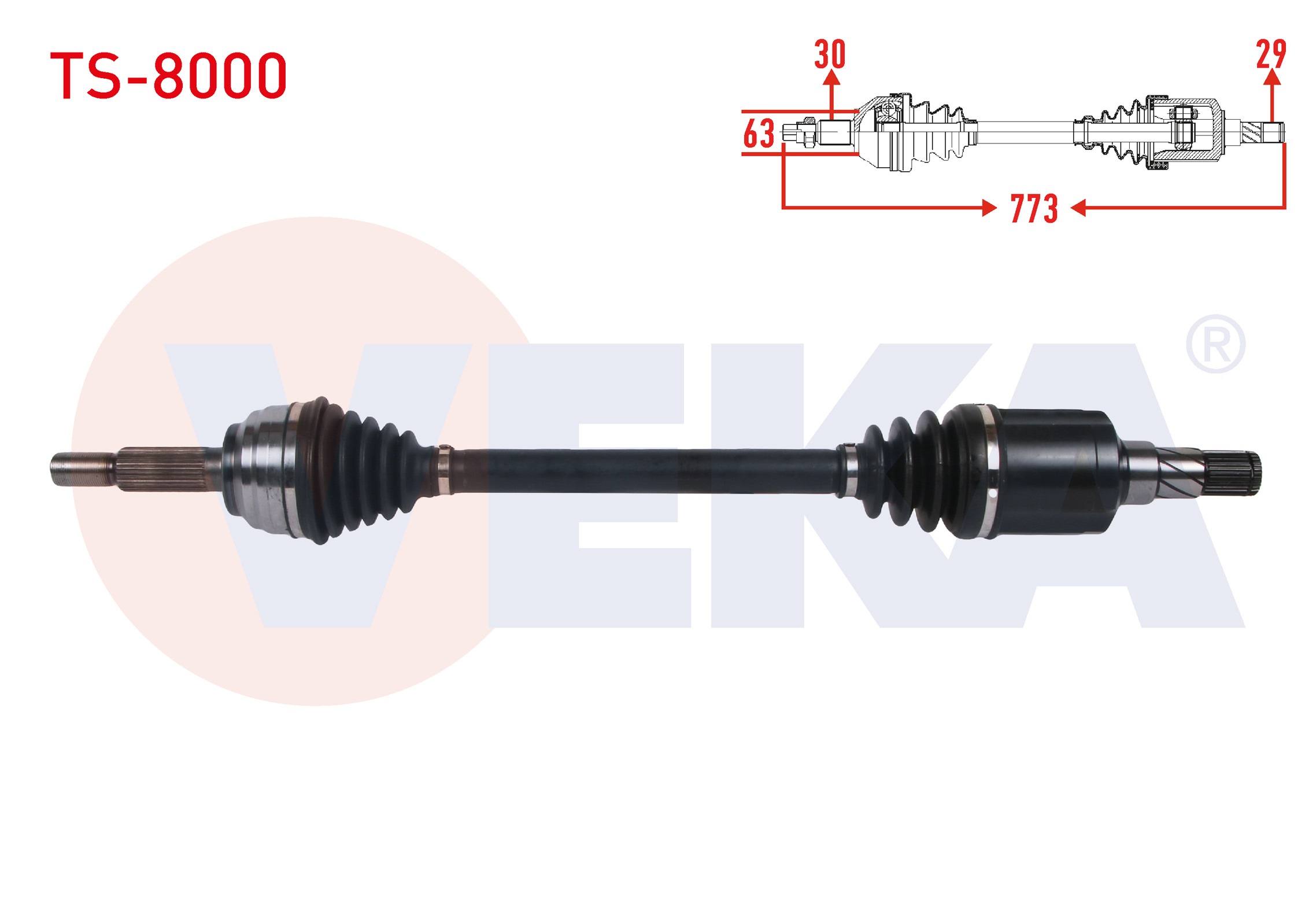 TESLA MODEL S 2012- KOMPLE AKS SOL ON UZUNLUK 773mm TESLA MODEL S 2012-