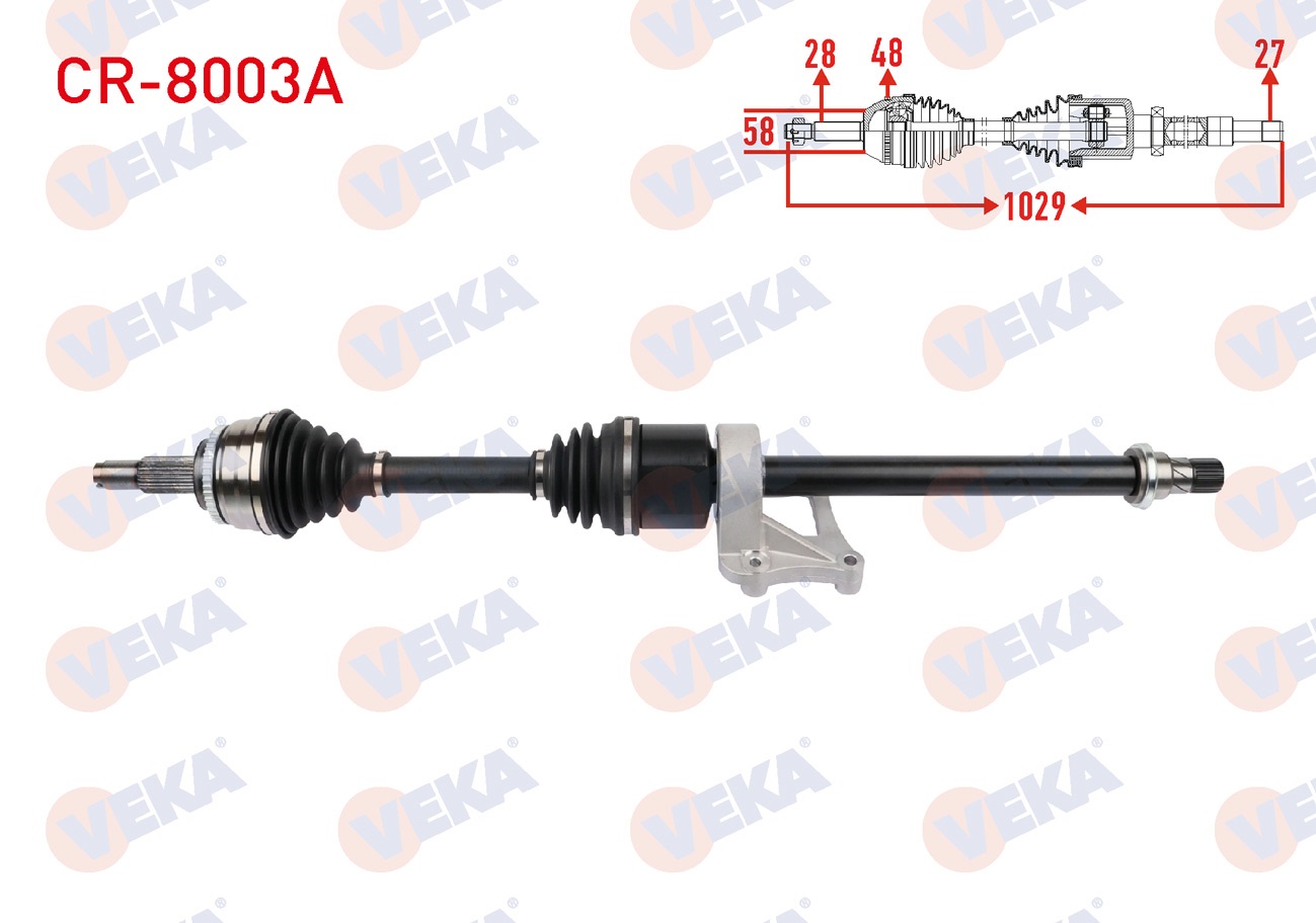 CHERY TIGGO 8 PRO 1.6 T-GDI KOMPLE AKS SAG ON ABSLI 48 DIS UZUNLUK 1029mm CHERY TIGGO 8 PRO 1.6 T-GDI