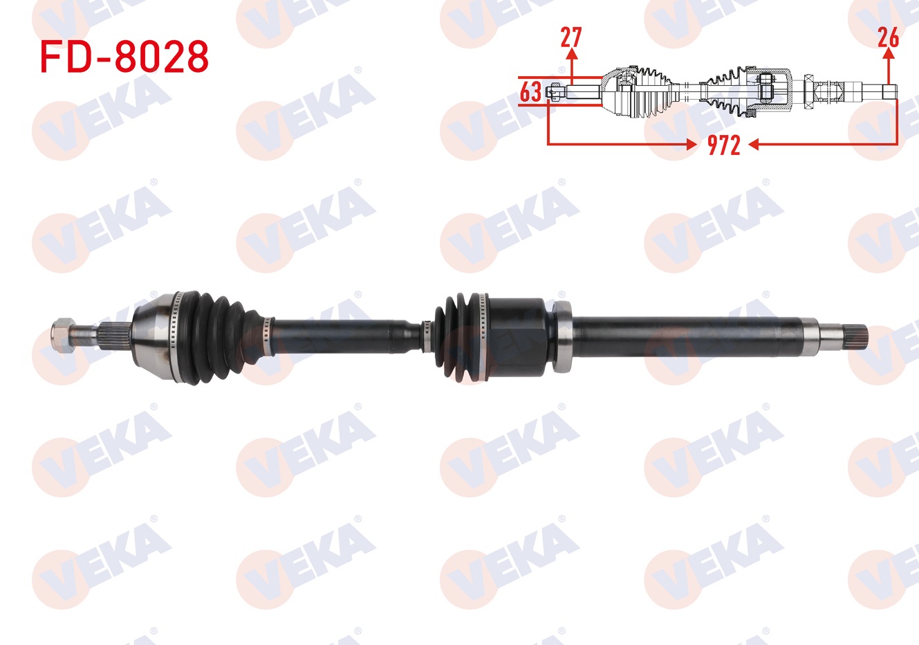 FORD FOCUS III 1.6 TDCI M-T UZUNLUK 972mm 2011-2015 KOMPLE AKS SAG ON FORD FOCUS III 1.6 TDCI M-T UZUNLUK 972mm 2011-2015