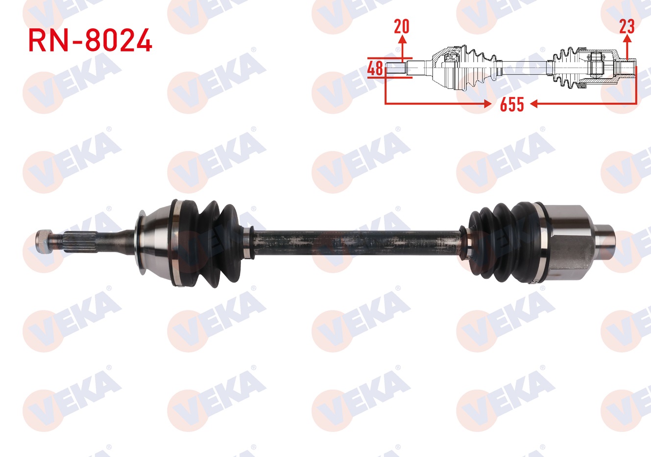RENAULT R12 1.3 UZUNLUK 654mm 1971-2000 KOMPLE AKS SOL-SAG ON RENAULT R12 1.3 UZUNLUK 654mm 1971-2000