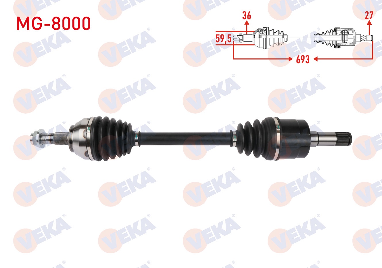 MG ZS 2021-KOMPLE AKS SOL ON UZUNLUK 693mm MG ZS 2021-