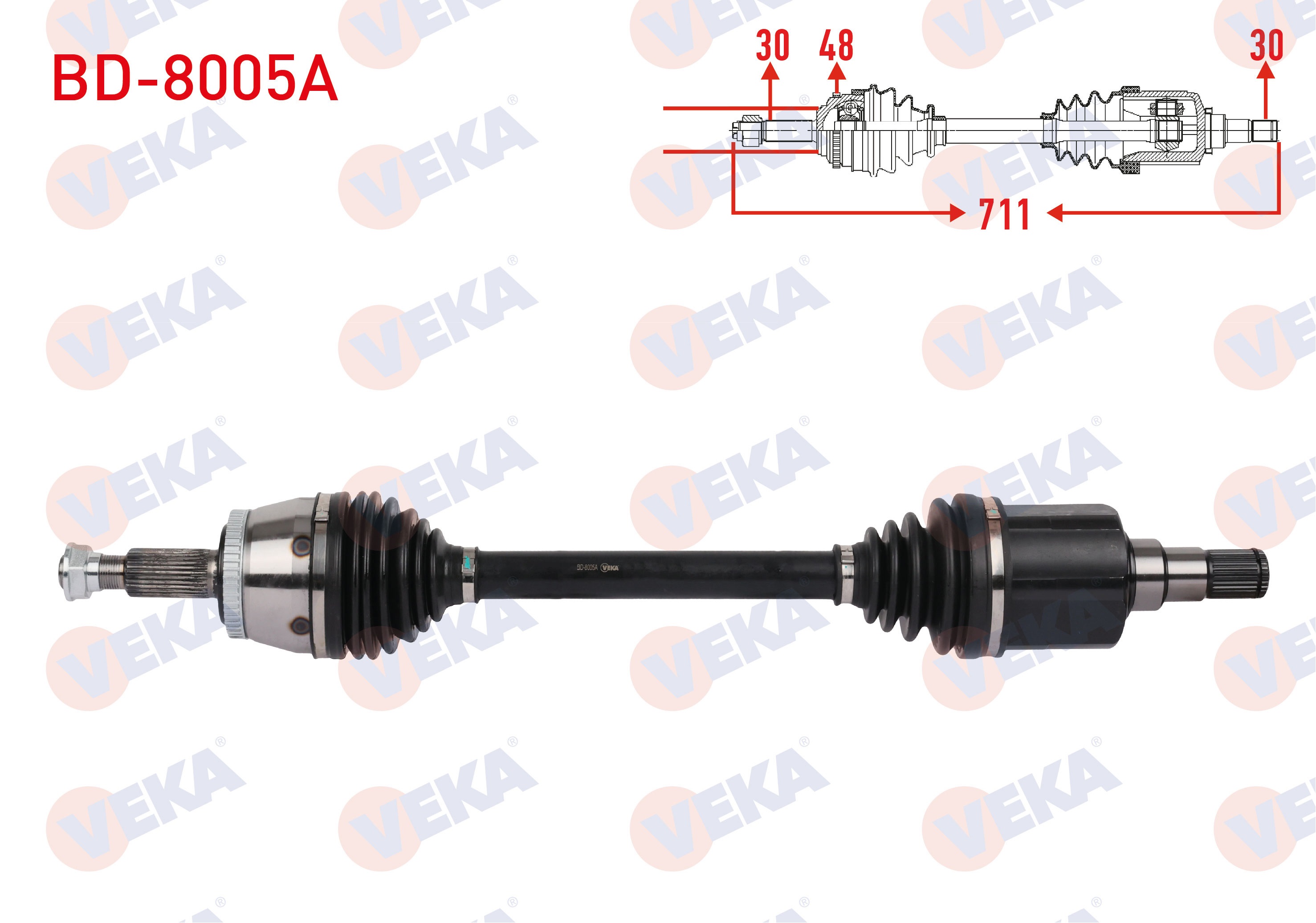 BYD SEAL U 1.5 FWD / 4WD CVT KOMPLE AKS ON SOL UZUNLUK 711mm ABSLI 48 DIS BYD SEAL U 1.5 FWD / 4WD CVT