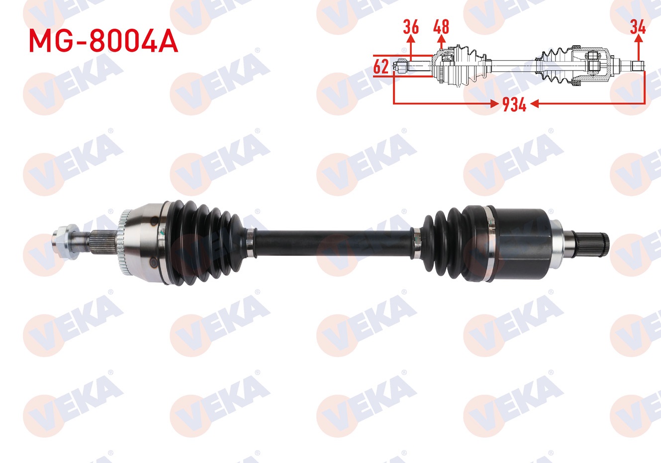 MG HS 2022-KOMPLE AKS SOL ON UZUNLUK 633mm ABSLI 48 DIS MG HS 2022-