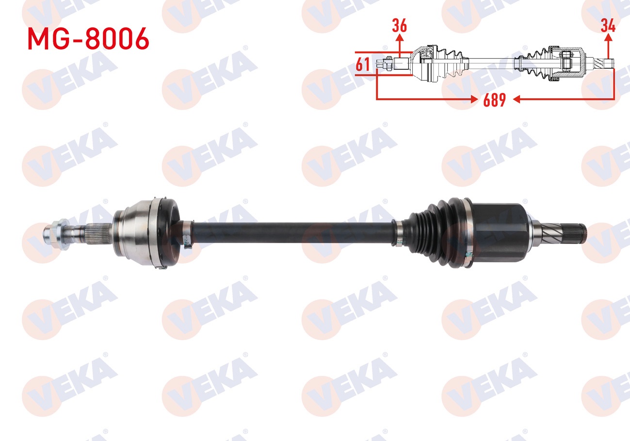 MG 4 2022-KOMPLE AKS SOL ARKA UZUNLUK 689mm MG 4 2022-