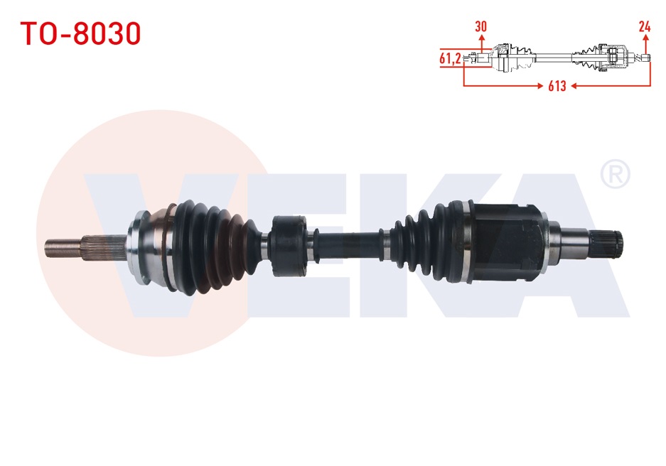 TOYOTA VERSO (R2) 2.0 D-4D M-T 2009-KOMPLE AKS SOL ON UZUNLUK 613mm TOYOTA VERSO (R2) 2.0 D-4D M-T 2009-
