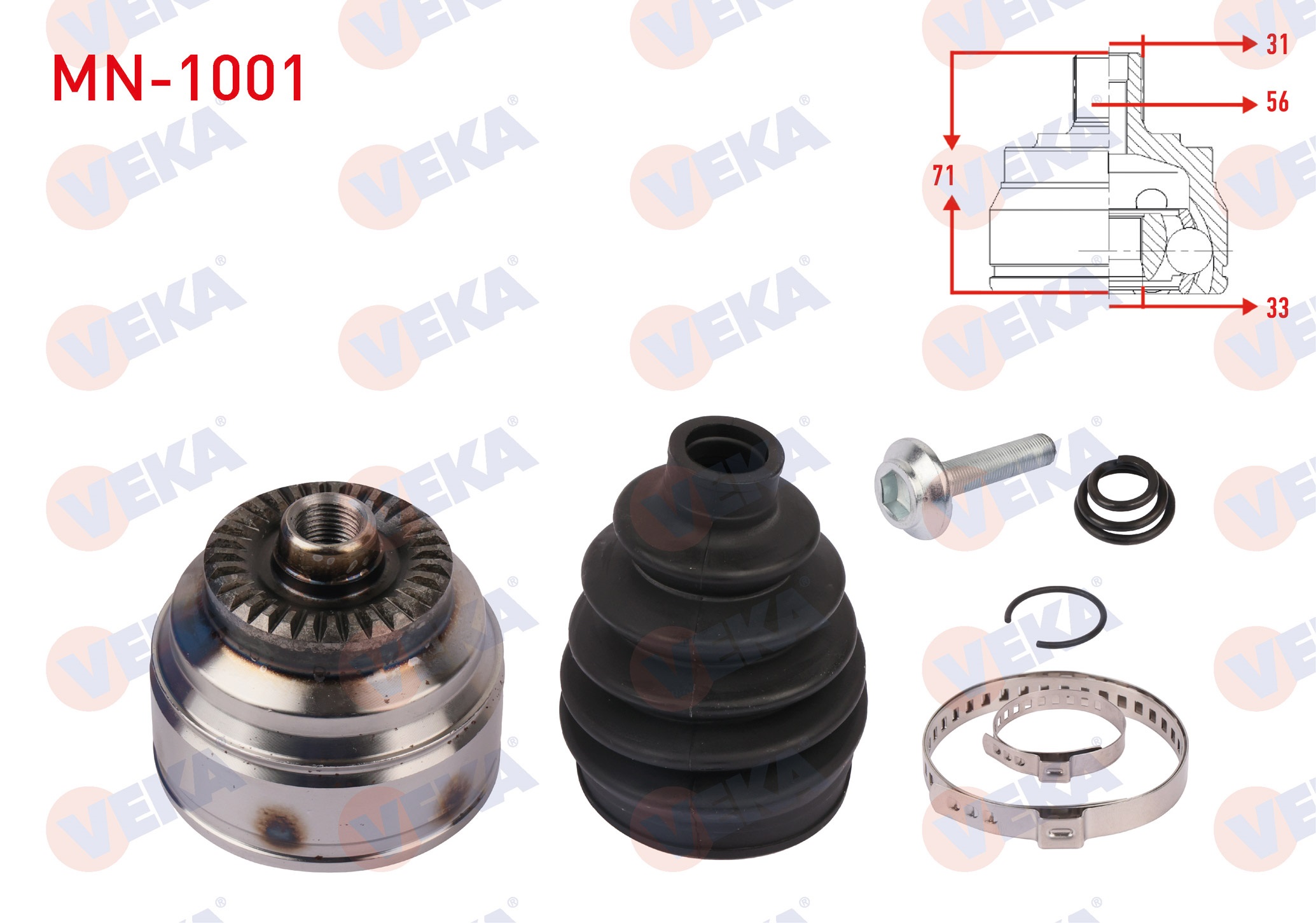 MINI COOPER (F55-F56) 1.5 M-T 6 VITES 2013-AKS KAFASI SOL-SAG ON DIS UZUNLUK 71mm