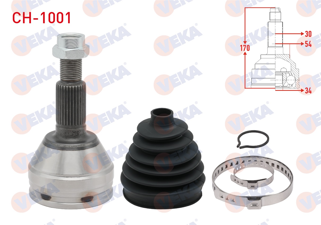 CHEVROLET CAPTIVA (C100) 2.0 D A-T/-M-T 4X4 2006-2012 AKS KAFASI SOL-SAG ON DIS 30X34X54 UZUNLUK 170mm